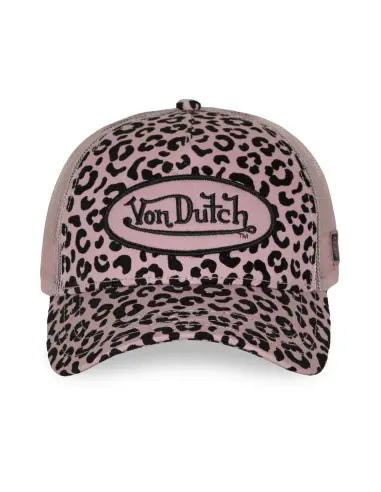 Pink Von Dutch Leopard Velours Cap