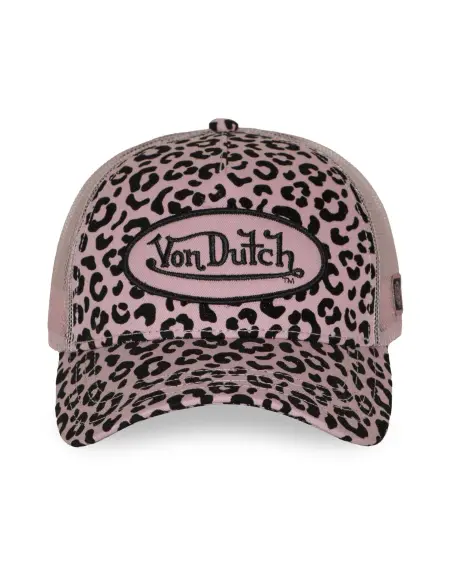 Pink Von Dutch Leopard Velours Cap