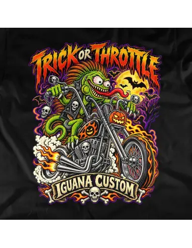 Camiseta Halloween Trick or Throttle | Iguana Custom