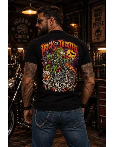 T-shirt Halloween Trick or Throttle | Iguana Custom