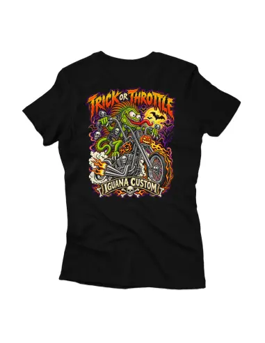 Camiseta Mujer Halloween Trick or Throttle | Iguana Custom
