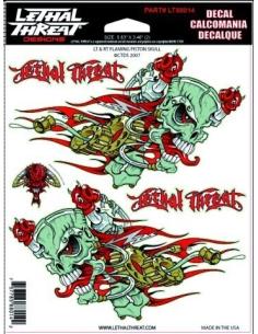 Comprar Pegatina Piston Flaming Skull 15 X 20 Cm a precio de oferta