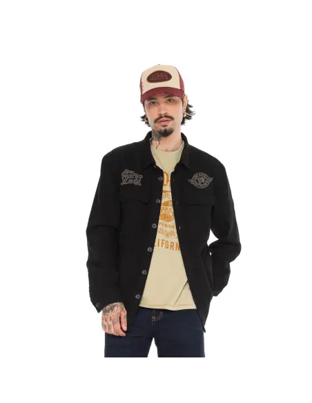 Camisa Von Dutch Roy Noir Preta de Algodão