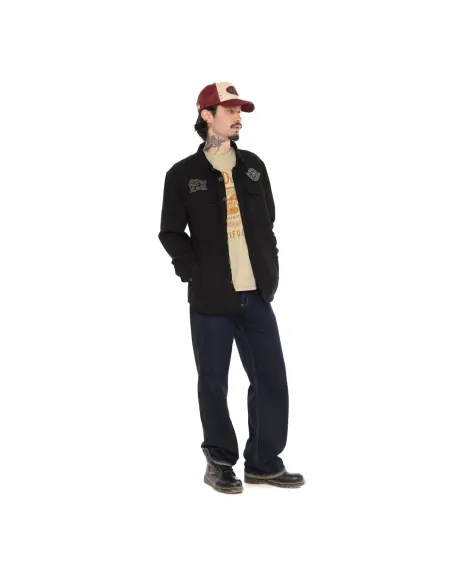 Camisa Von Dutch Roy Noir Preta de Algodão