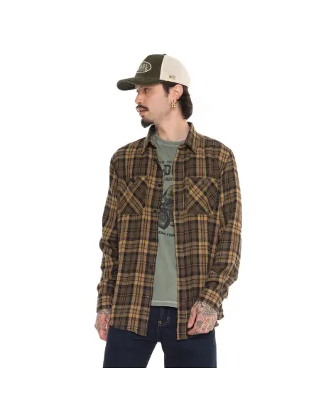 Giacca Camicia Marrone A Quadri Von Dutch