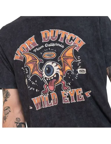 T-Shirt Von Dutch Wild Eye Noir Délavé