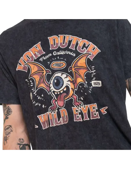 Camiseta Von Dutch Wild Eye Preto Lavado