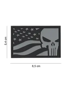 Patch Punisher Bandiera USA Grigio Army Surplus 2