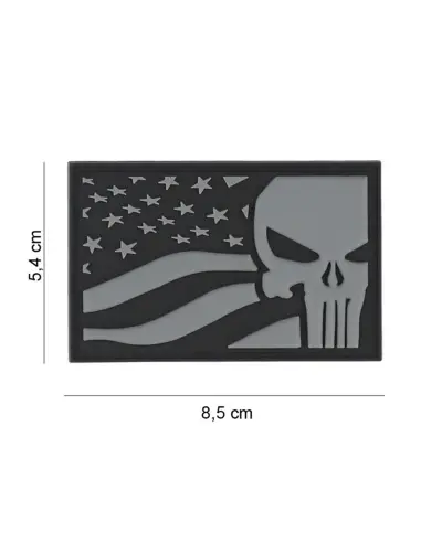 Army Surplus Grey Punisher USA Flag Patch