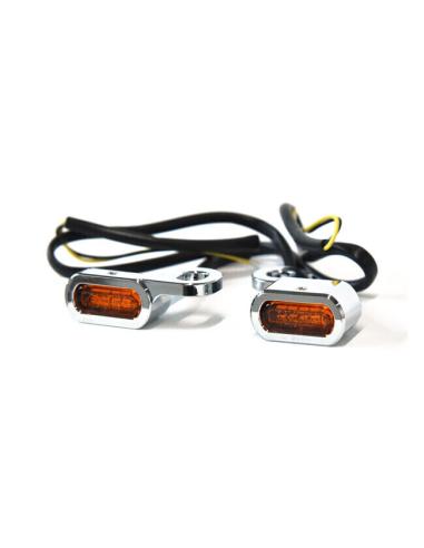 CLIGNOTANTS DE POIGNÉE CHROMÉS AMBRE POUR SPORTSTER 04-UP