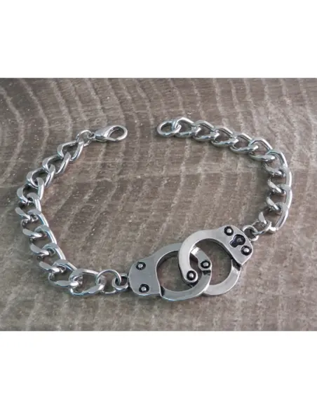 Amigaz Handcuff and Curb Chain Bracelet