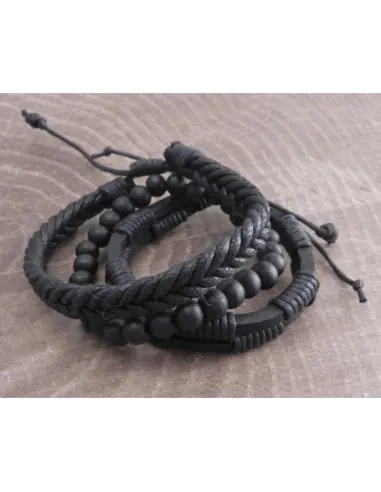 Amigaz Black Rope Bracelets 3-Pack