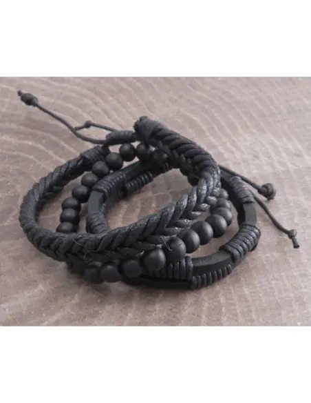 Amigaz Black Rope Bracelets 3-Pack