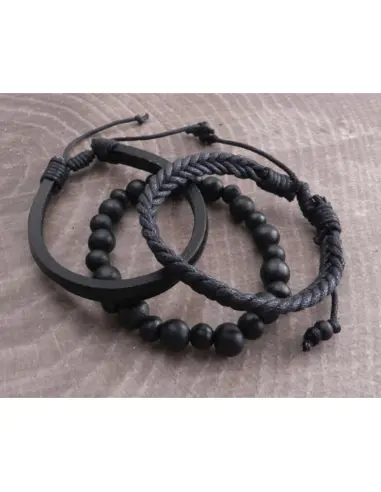Amigaz Black Rope Bracelets 3-Pack