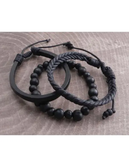 Amigaz Black Rope Bracelets 3-Pack
