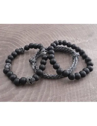 Conjunto de Pulseiras Amigaz Paracord e Caveiras