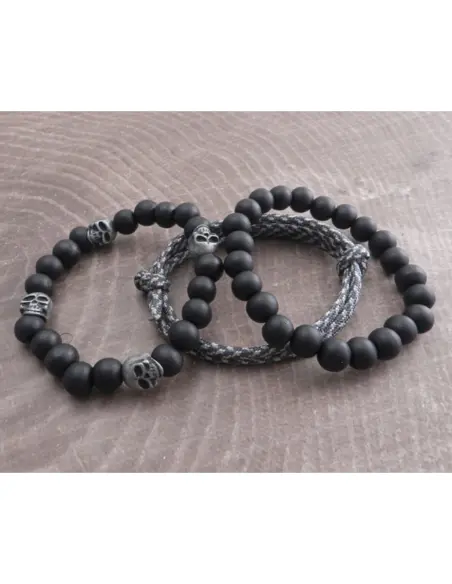Conjunto de Pulseiras Amigaz Paracord e Caveiras