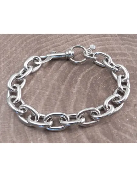 Bracciale Amigaz a Catena Cromata con Maglie a Goccia