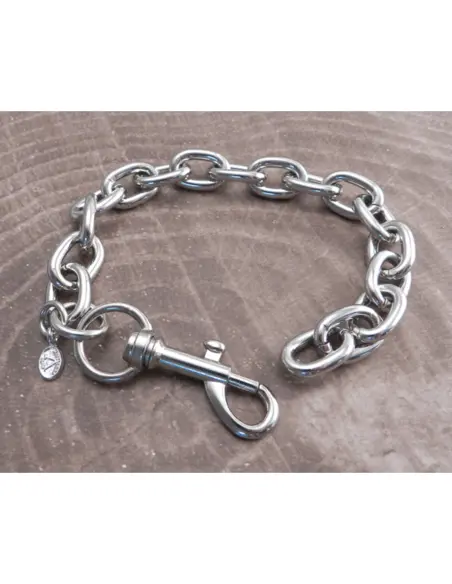 Bracciale Amigaz a Catena Cromata con Maglie a Goccia