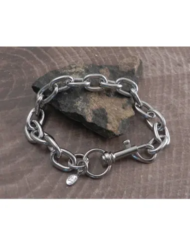 Pulseira Amigaz de Corrente Cromada com Elos Lágrima
