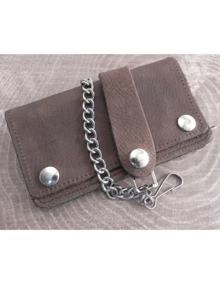 Portefeuille à Chaîne Amigaz Cuir Marron Soft 6”