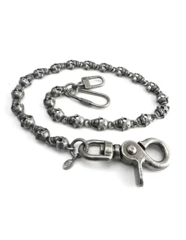 Amigaz Skull Pewter Wallet Chain 16 Inches