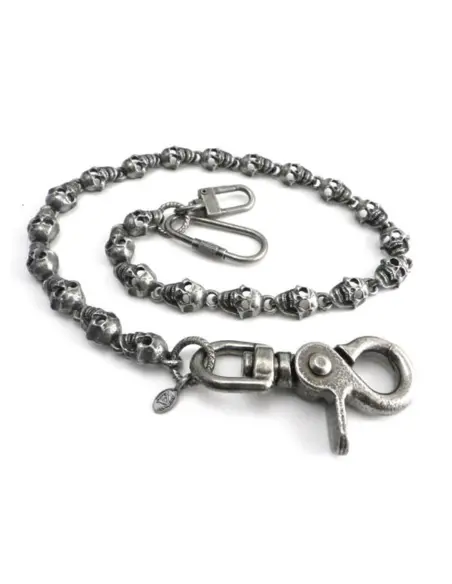 Amigaz Skull Pewter Wallet Chain 16 Inches