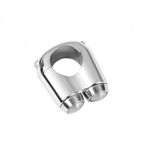 ABRAZADERA DE DOS PULSADORES CROMADA MANILLAR 25MM (7/8")