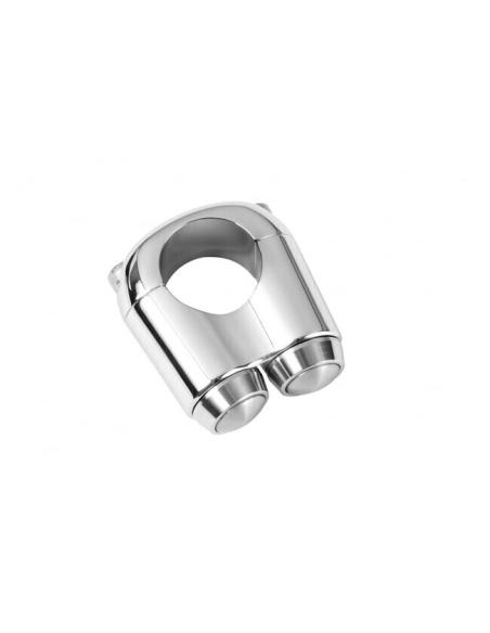 PINCE DE GUIDON CHROMÉE À DEUX BOUTONS 25MM (7/8")
