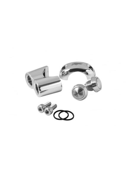 PINCE DE GUIDON CHROMÉE À DEUX BOUTONS 25MM (7/8")
