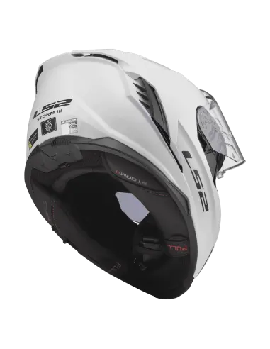 Casco LS2 Storm III Blanco Brillo ECE 22.06 | Iguana Custom