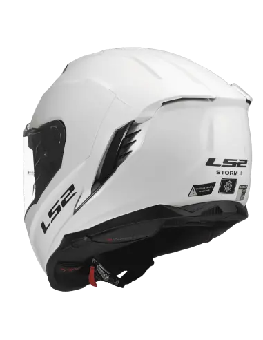 Capacete LS2 Storm III Branco Brilhante ECE 22.06 | Iguana Custom