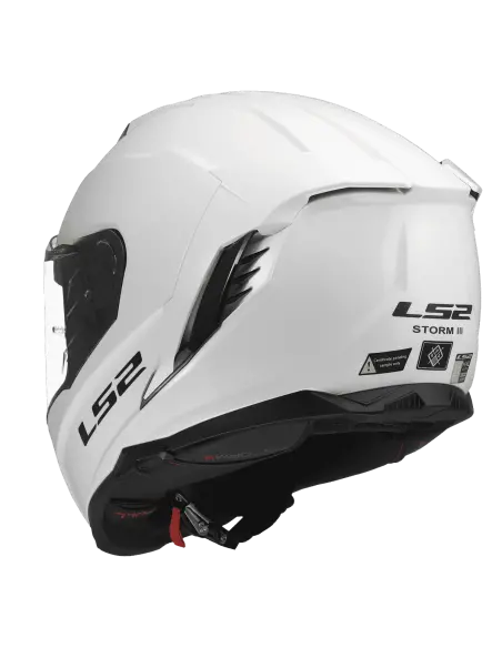 Casco LS2 Storm III Blanco Brillo ECE 22.06 | Iguana Custom