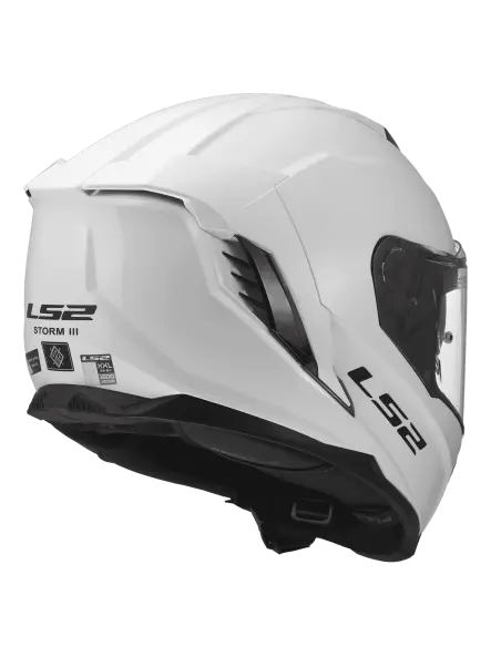 Casco LS2 Storm III Bianco Lucido ECE 22.06 | Iguana Custom