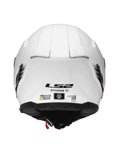 Capacete LS2 Storm III Branco Brilhante ECE 22.06 | Iguana Custom