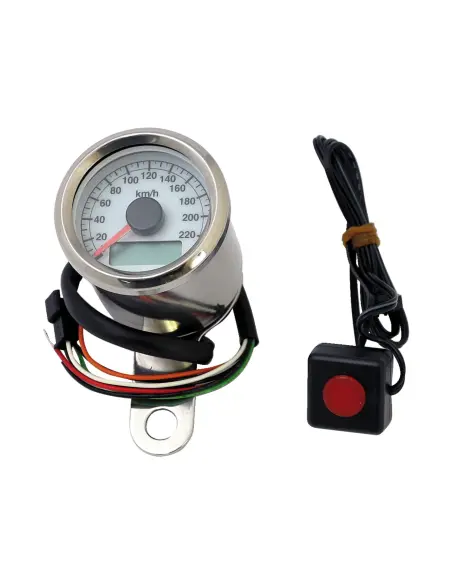 Stoker 48 mm Speedometer White Dial 240 km/h