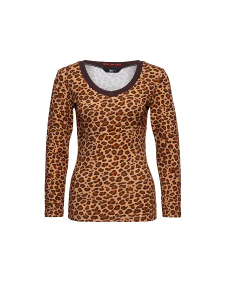 Queen Kerosin Leopard V-Neck T-Shirt S-XL