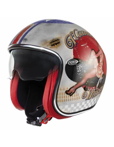 Comprar Casco Premier Pin Up Plata Estilo Antiguo a precio de oferta