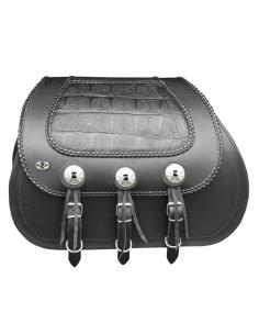 SAC À DOS EN CUIR RIGIDE 30 LITRES "JABATO" LÉZARD NOIR LÉZARD NOIR