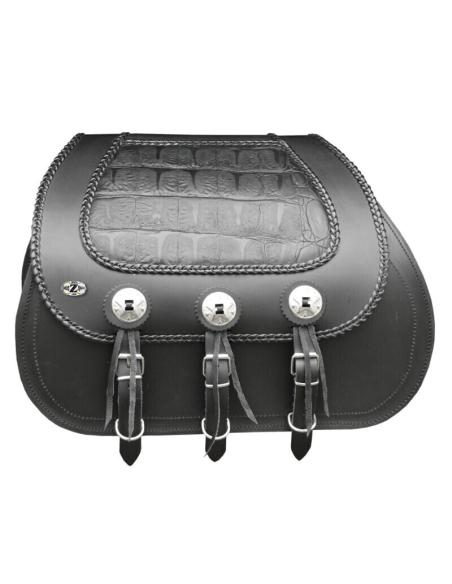 SAC À DOS EN CUIR RIGIDE 30 LITRES "JABATO" LÉZARD NOIR LÉZARD NOIR