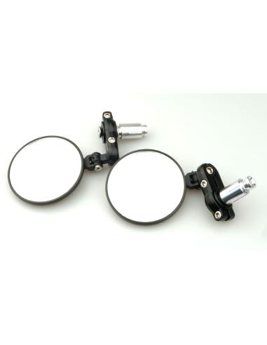 PAIR OF BLACK MIRRORS WITH ARTICULATED HANDLEBARS