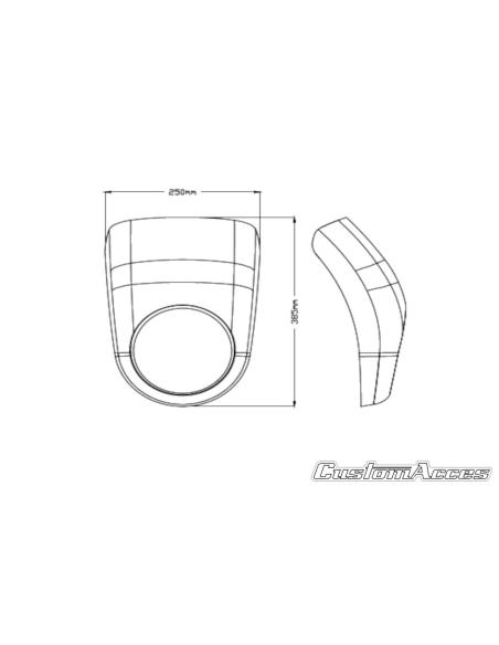 BLACK ARCHY DOME FOR YAMAHA XV 950 BOLT