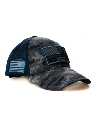 Acquista Cappellino Trucker Tactical Camo Usa Blu a prezzo scontato