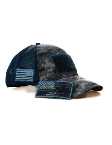 Comprar Gorra Trucker Tactical Camo Usa Azul a precio de oferta
