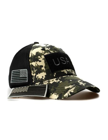 Comprar Gorra Trucker Tactical Camo Usa Negro/Verde a precio de oferta