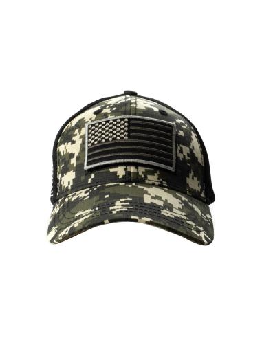 CASQUETTE TRUCKER TACTIQUE CAMO USA NOIR/VERT