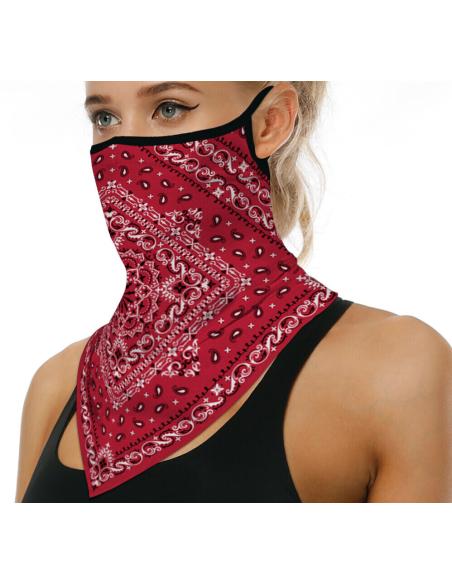 Braga Red Paisley Mask Breathable Triangular
