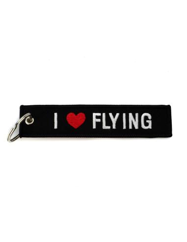 PORTE-CLÉS BRODÉ - I LOVE FLYING