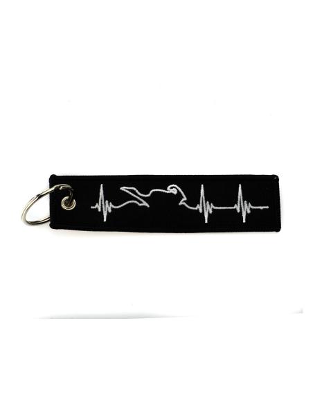 Comprar Llavero Tag Bordado - Motocardiograma Blanco a precio de oferta