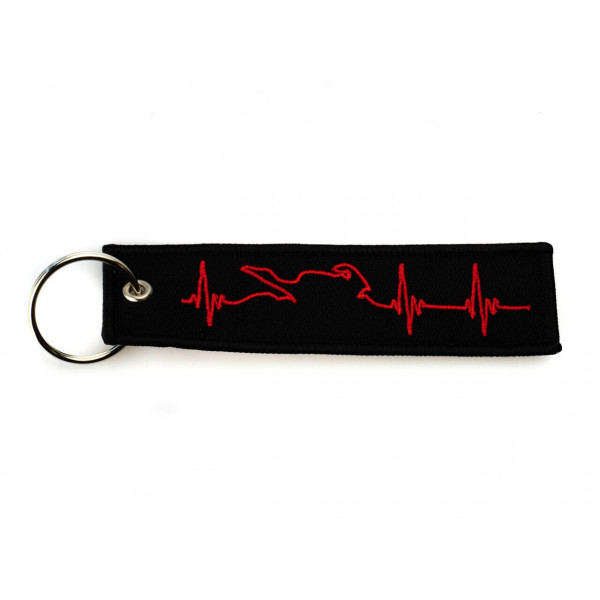 LLLAVERO TAG EMBROIDERY-RED MOTOR-CARDIOGRAM